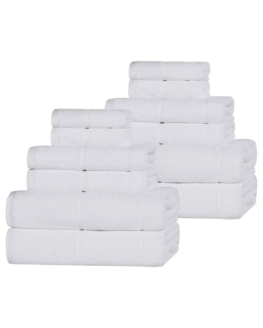 Mile Smart Twist 12-Piece Towel Set - White, Cotton