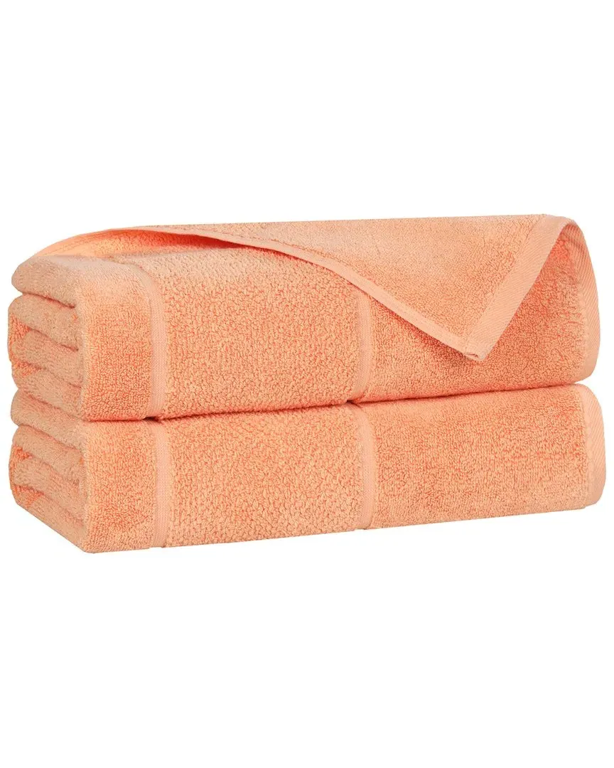 Mile Smart Twist 2-Piece Bath Sheet Set - Peach, Cotton