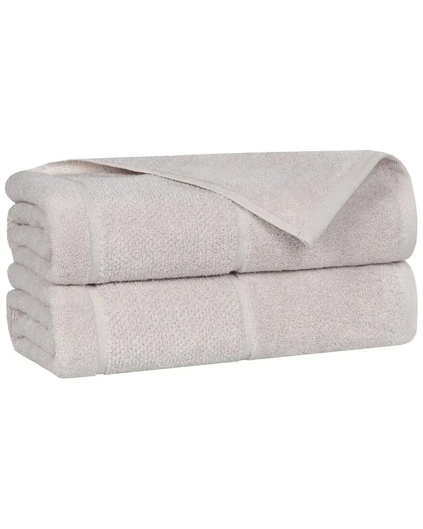Mile Smart Twist 2-Piece Bath Sheet Set - Silver, Cotton