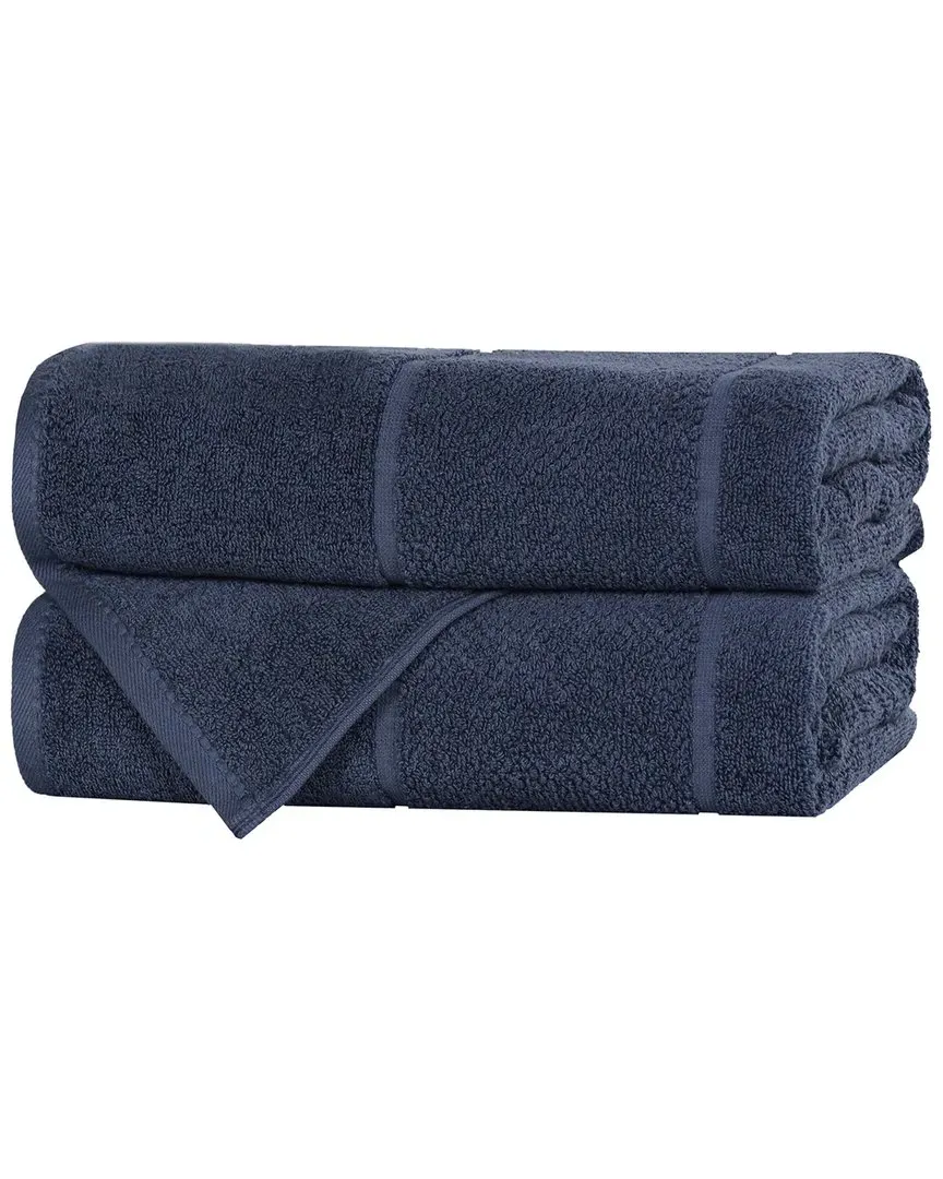 Mile Smart Twist 2-Piece Bath Towel Set - Navy Blue, Cotton