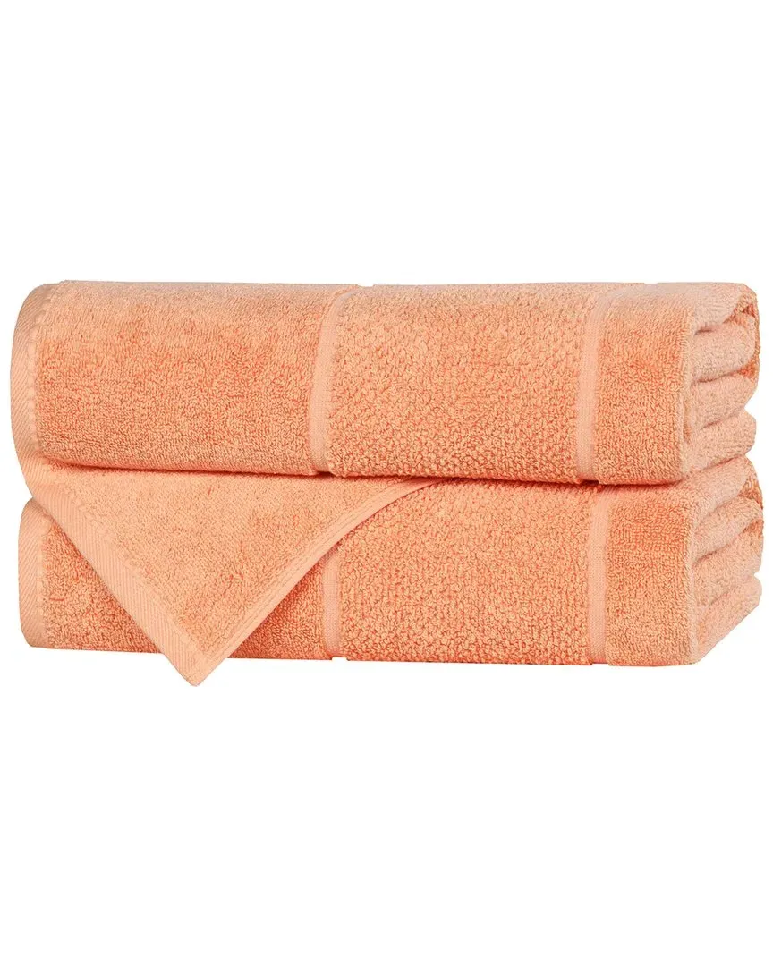 Mile Smart Twist 2-Piece Bath Towel Set - Peach, Cotton
