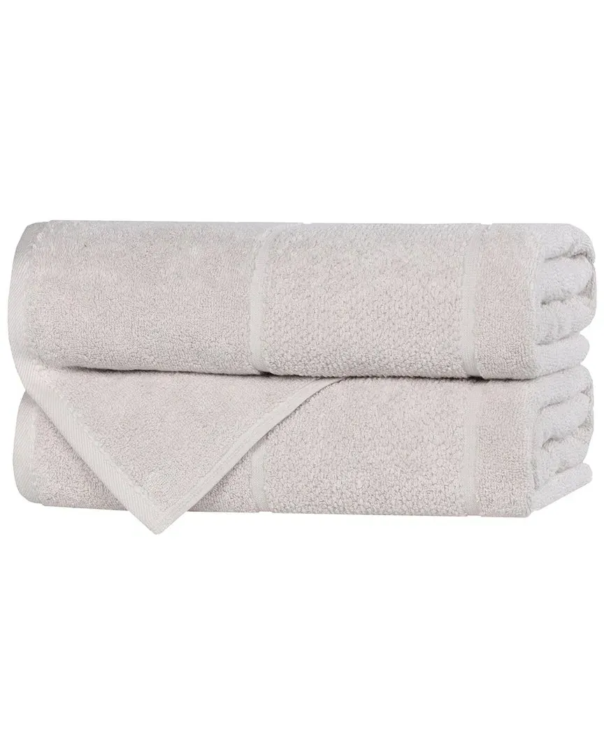 Mile Smart Twist 2-Piece Bath Towel Set - Silver, Cotton