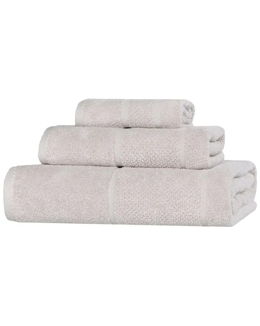 Mile Smart Twist 3-Piece Towel Set - Silver, Cotton