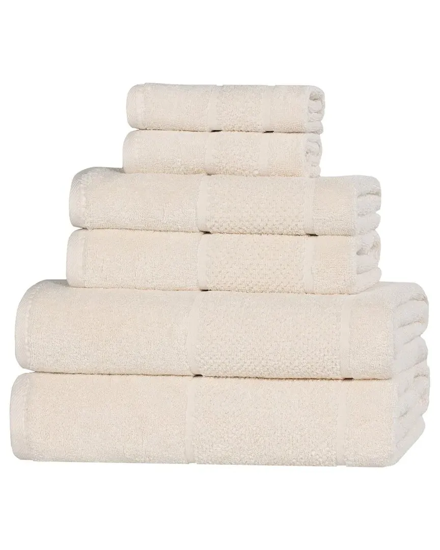 Mile Smart Twist 6-Piece Towel Set - Ivory, Cotton