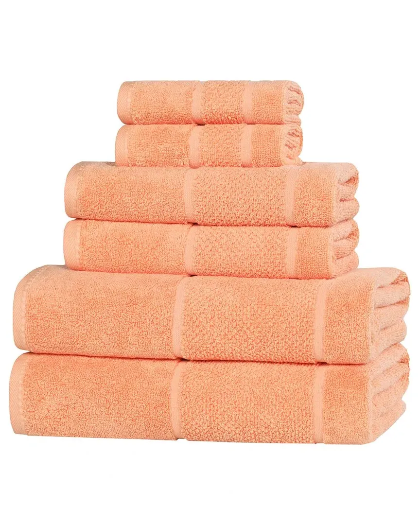 Mile Smart Twist 6-Piece Towel Set - Peach, Cotton