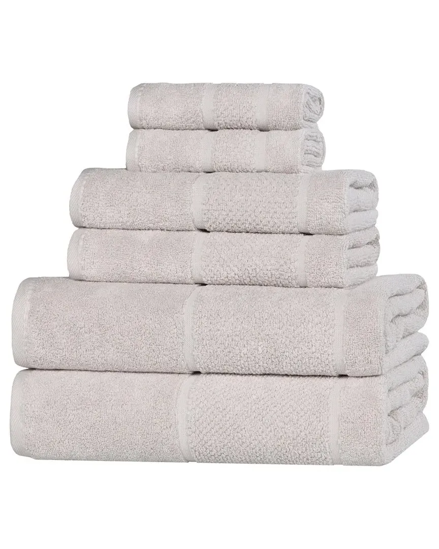 Mile Smart Twist 6-Piece Towel Set - Silver, Cotton