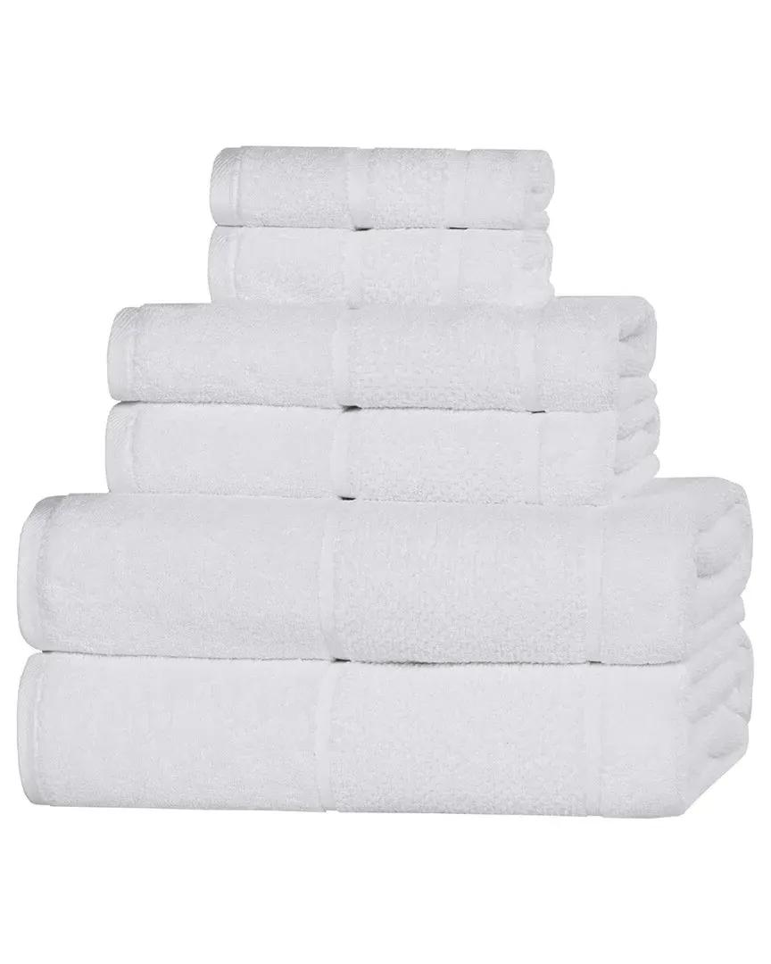 Mile Smart Twist 6-Piece Towel Set - White, Cotton