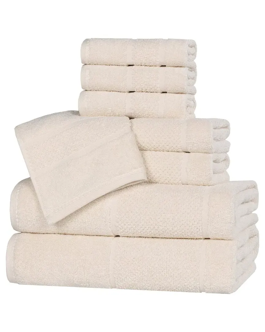 Mile Smart Twist 8-Piece Towel Set - Ivory, Cotton