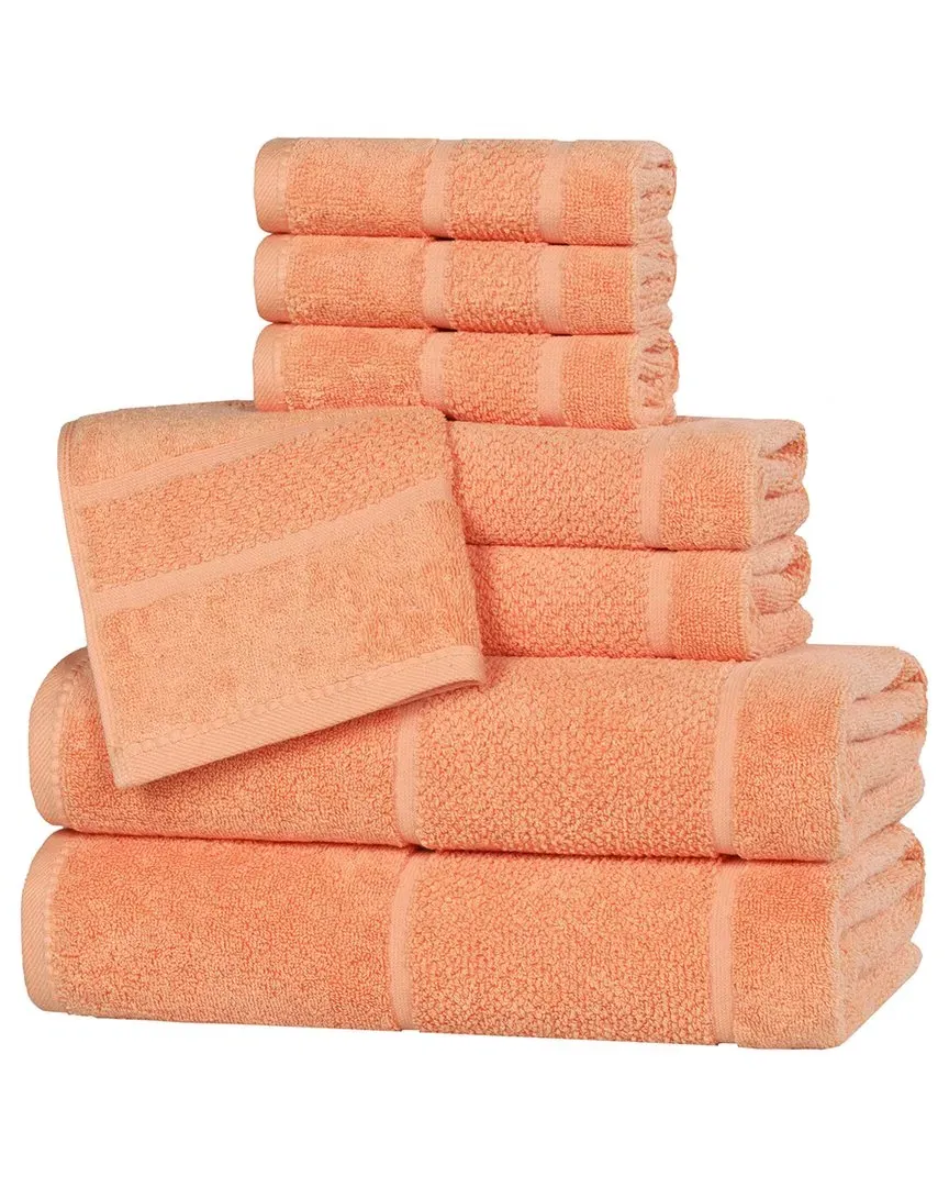 Mile Smart Twist 8-Piece Towel Set - Peach, Cotton
