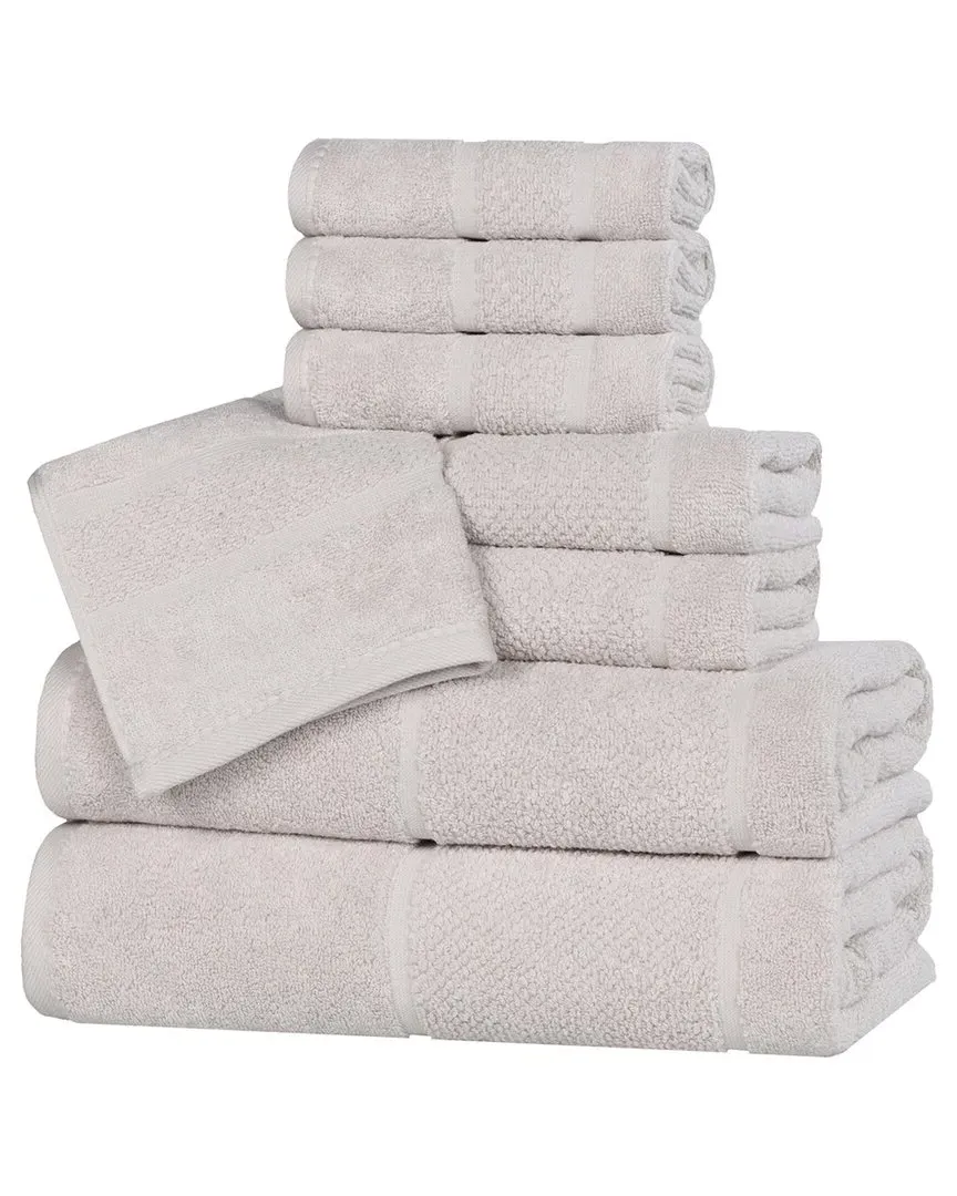 Mile Smart Twist 8-Piece Towel Set - Silver, Cotton