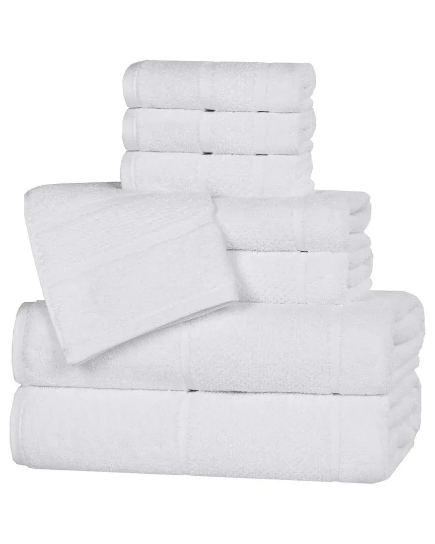 Mile Smart Twist 8-Piece Towel Set - White, Cotton