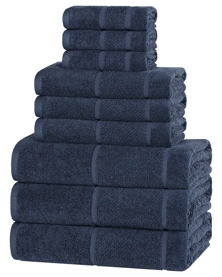 Mile Smart Twist 9-Piece Towel Set - Navy Blue, Cotton