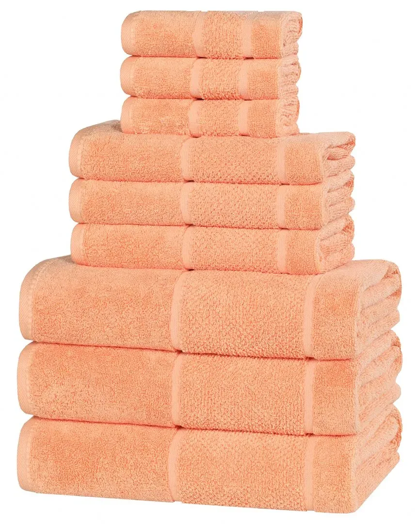 Mile Smart Twist 9-Piece Towel Set - Peach, Cotton