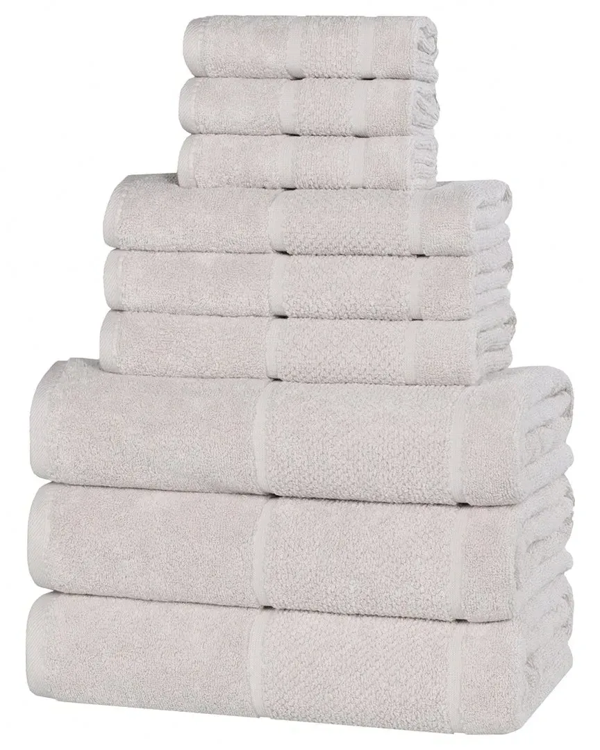 Mile Smart Twist 9-Piece Towel Set - Silver, Cotton