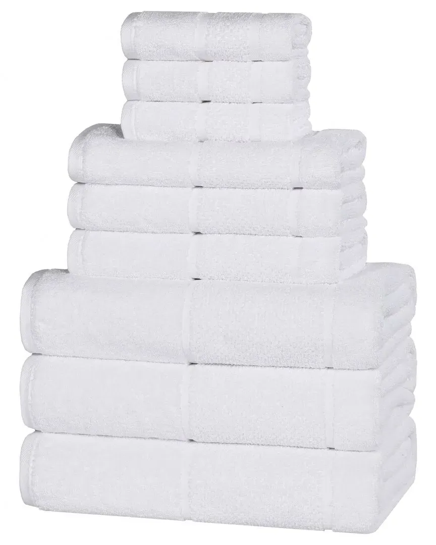 Mile Smart Twist 9-Piece Towel Set - White, Cotton