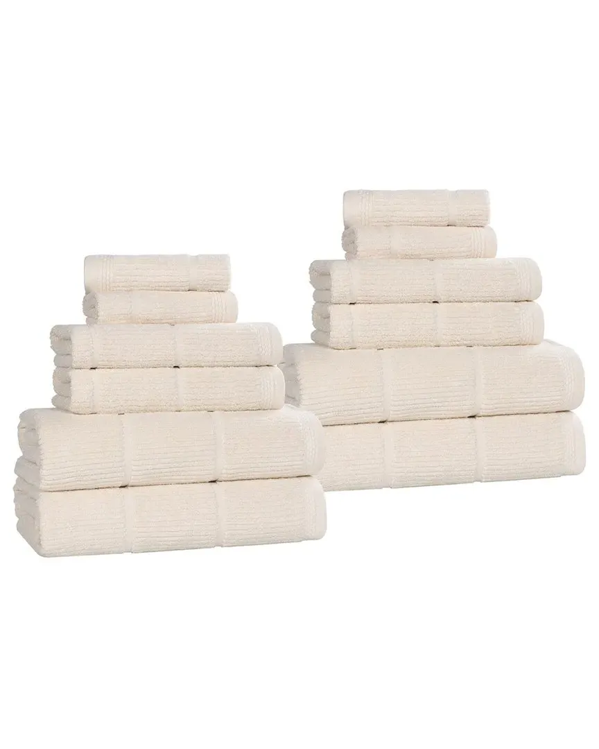 Milo Smart Twist 12-Piece Towel Set - Ivory, Cotton
