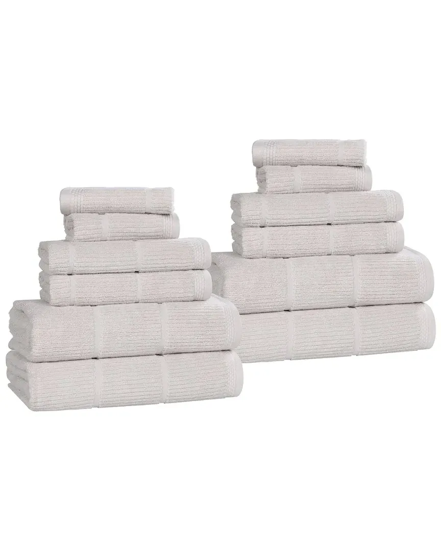 Milo Smart Twist 12-Piece Towel Set - Silver, Cotton