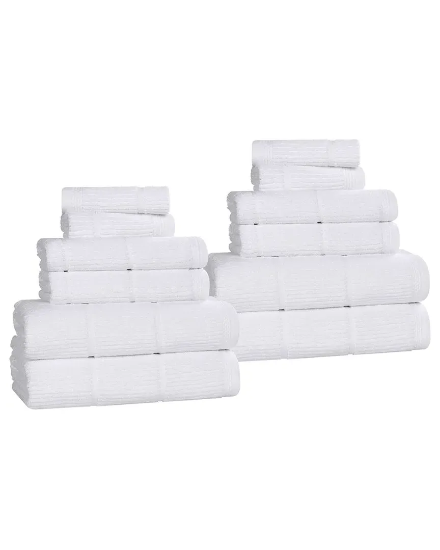 Milo Smart Twist 12-Piece Towel Set - White, Cotton