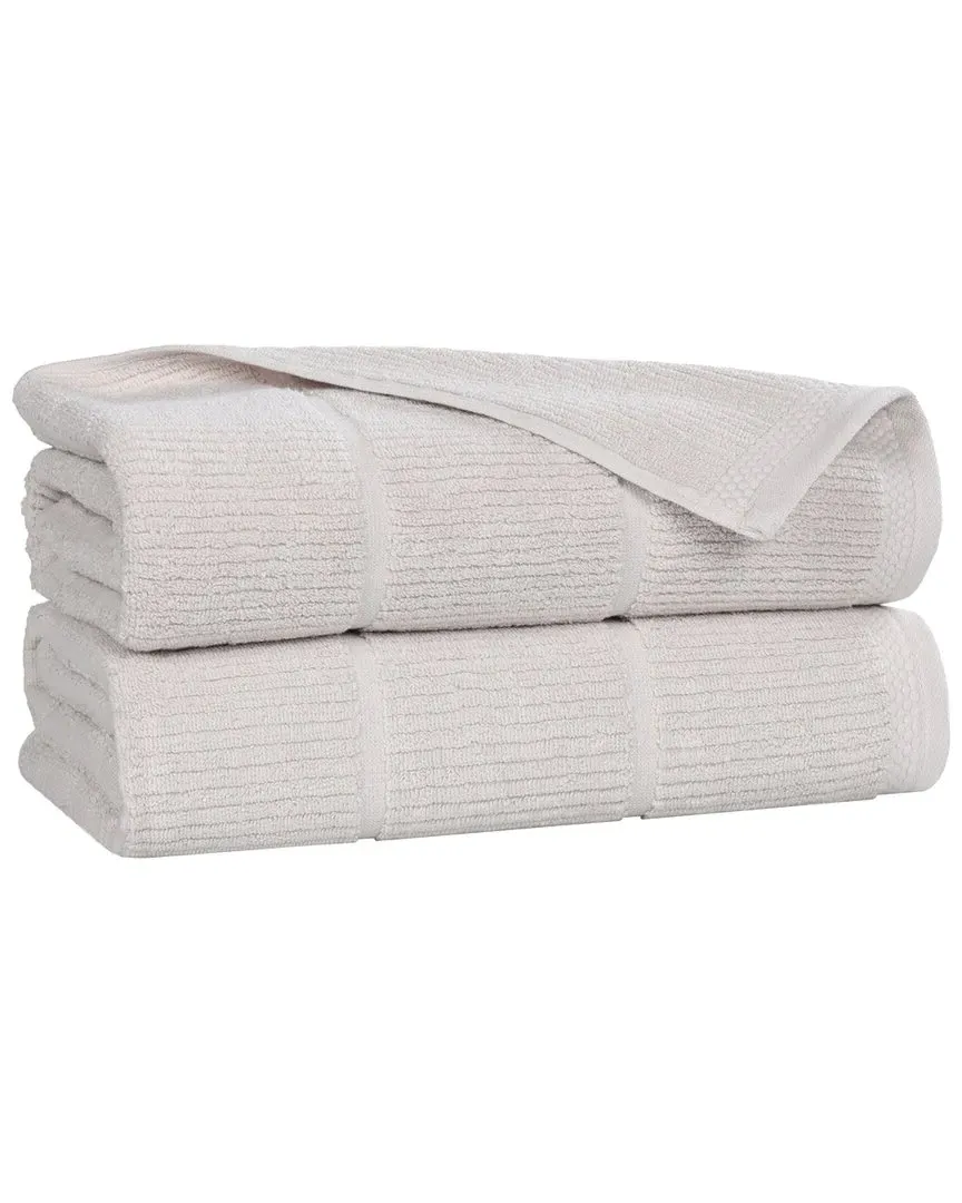 Milo Smart Twist 2-Piece Bath Sheet Set - Silver, Cotton