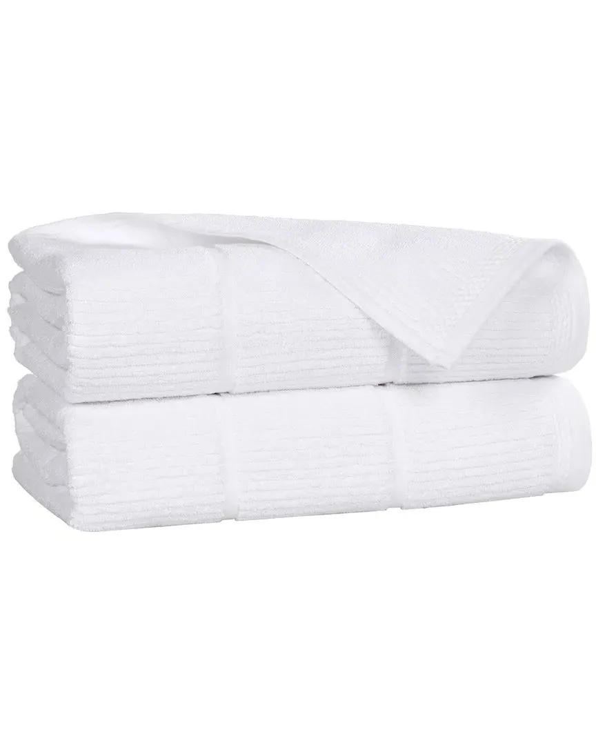 Milo Smart Twist 2-Piece Bath Sheet Set - White, Cotton