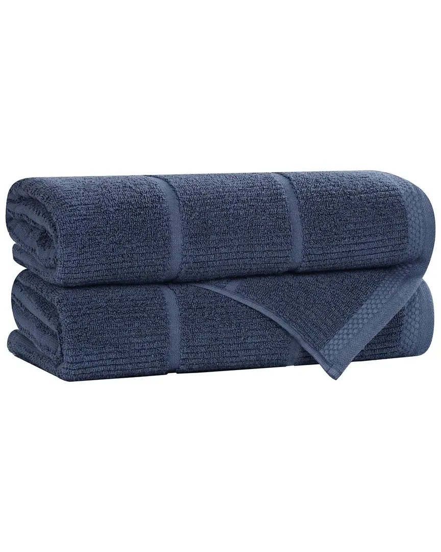 Milo Smart Twist 2-Piece Bath Towel Set - Navy Blue, Cotton