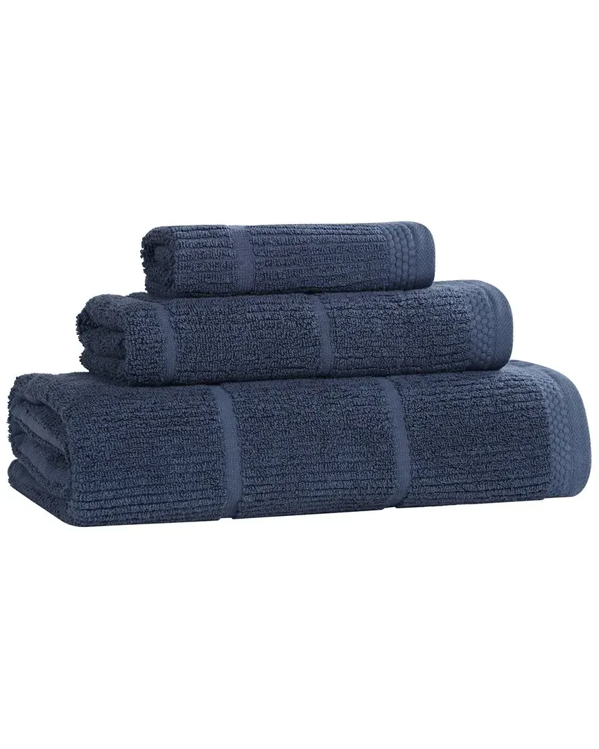 Milo Smart Twist 3-Piece Bath Towel Set - Navy Blue, Cotton