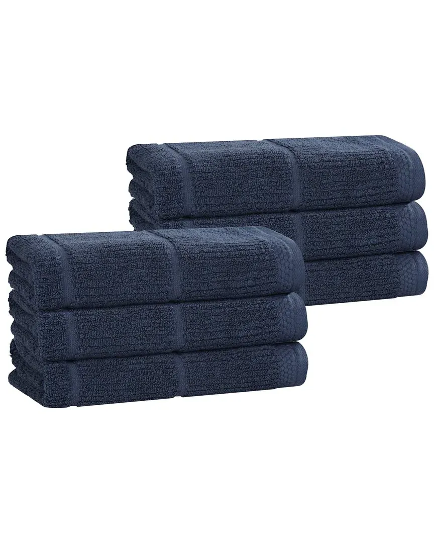 Milo Smart Twist 6-Pack Hand Towels - Navy Blue, Cotton