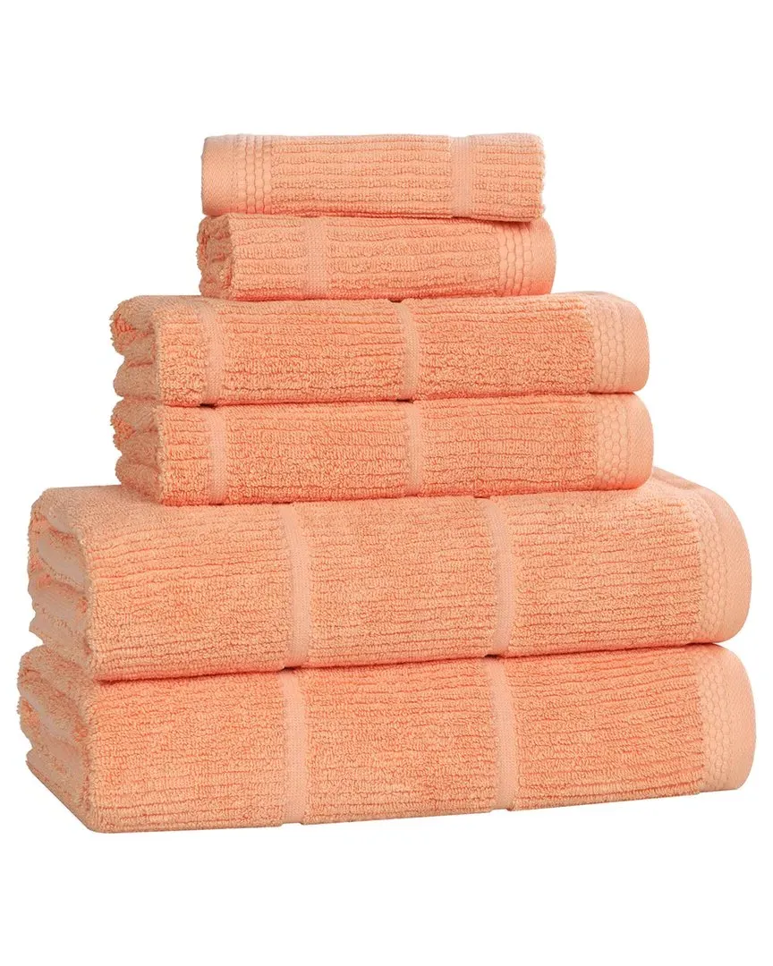 Milo Smart Twist 6-Piece Bath Towel Set - Peach, Cotton