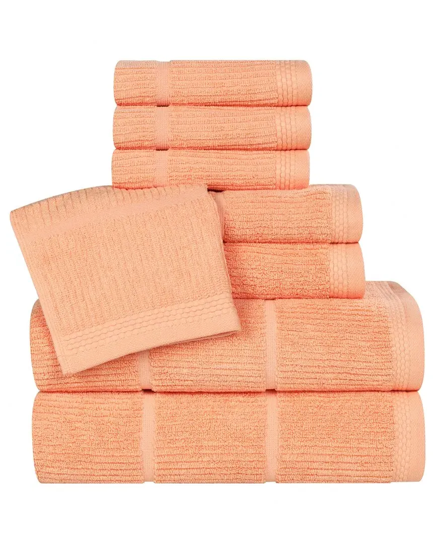 Milo Smart Twist 8-Piece Bath Towel Set - Peach, Cotton