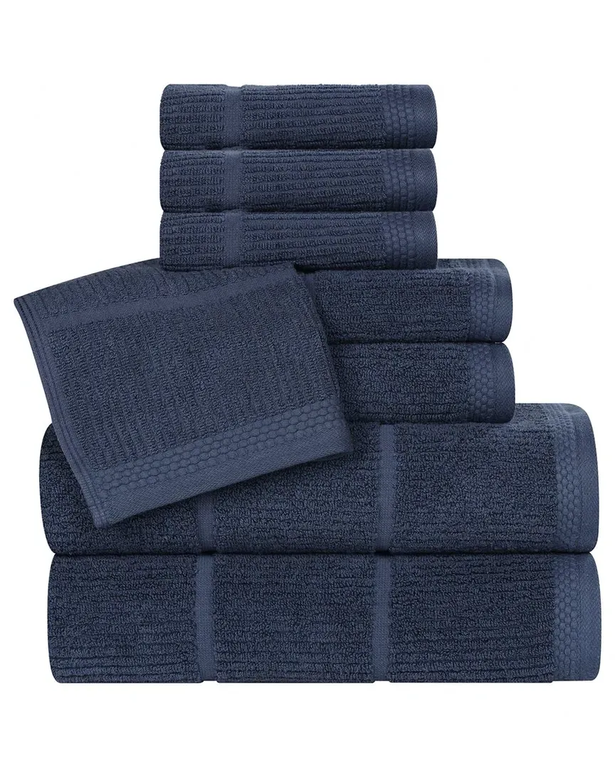 Milo Smart Twist 8-Piece Towel Set - Navy Blue, Cotton