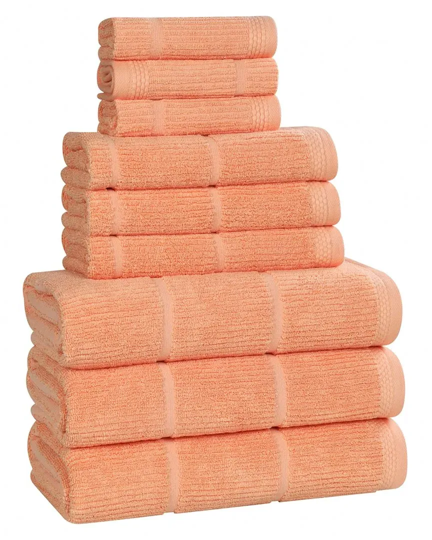 Milo Smart Twist 9-Piece Bath Towel Set - Peach, Cotton