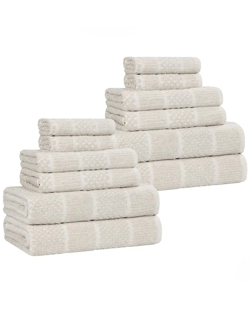 Naples 12-Piece Towel Set - Beige, Cotton Viscose