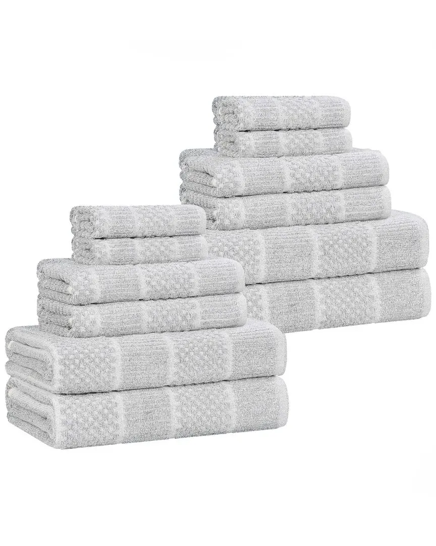 Naples 12-Piece Towel Set - Platinum, Cotton Viscose