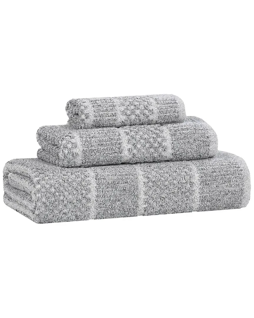 Naples 3-Piece Towel Set - Charcoal, Cotton Viscose