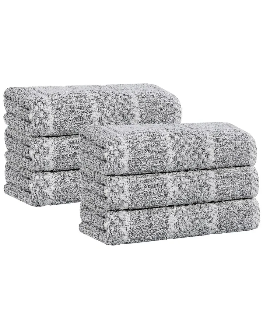 Naples 6-Pack Hand Towels - Charcoal, Cotton Viscose