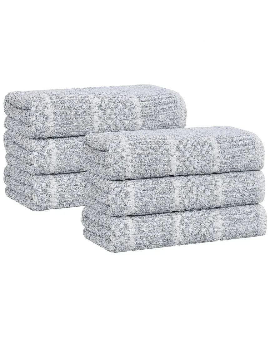 Naples 6-Pack Hand Towels - Denim Blue, Cotton Viscose