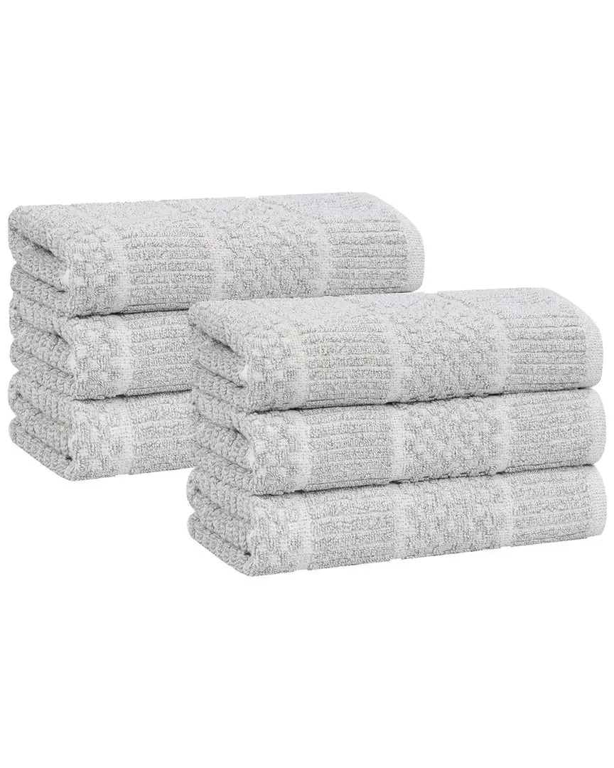 Naples 6-Pack Hand Towels - Platinum, Cotton Viscose