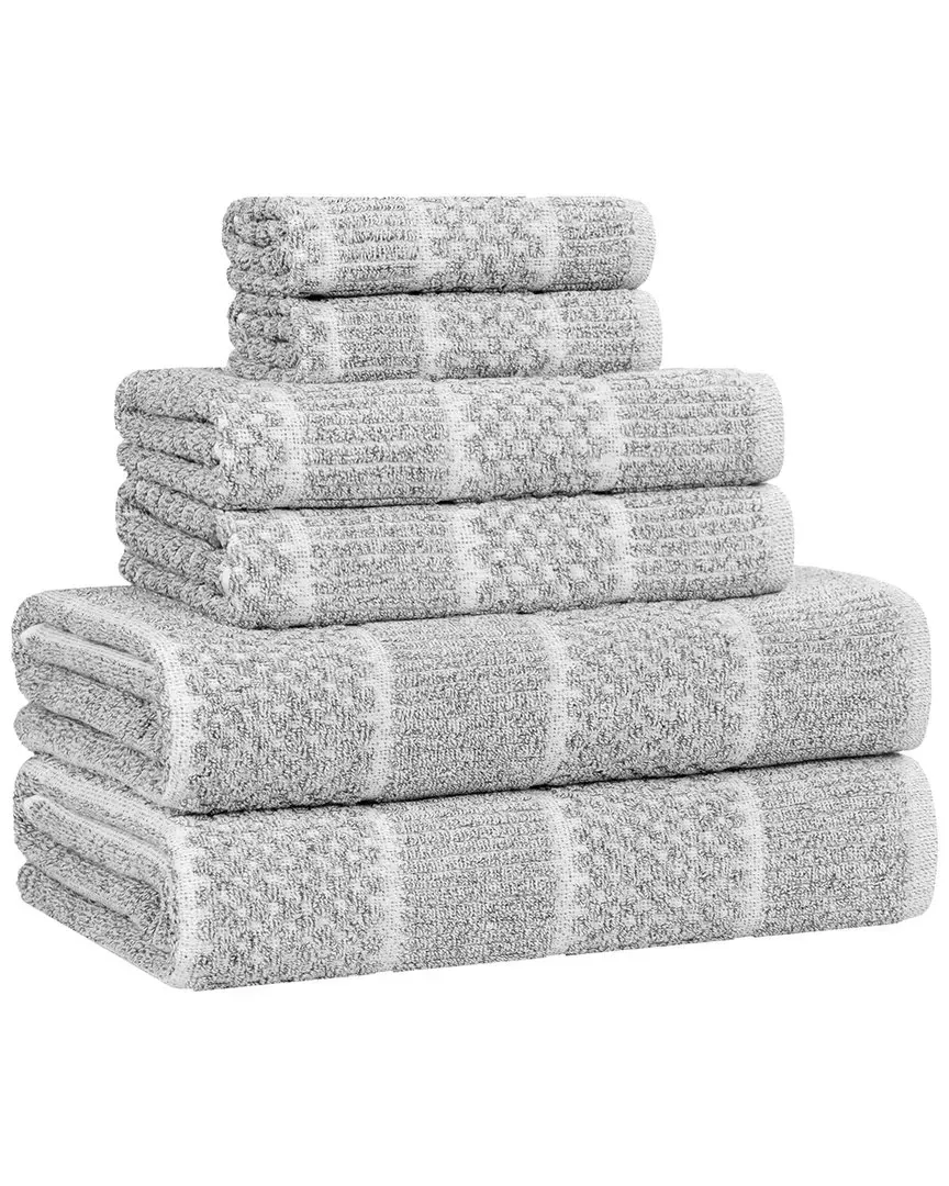 Naples 6-Piece Towel Set - Charcoal, Cotton Viscose