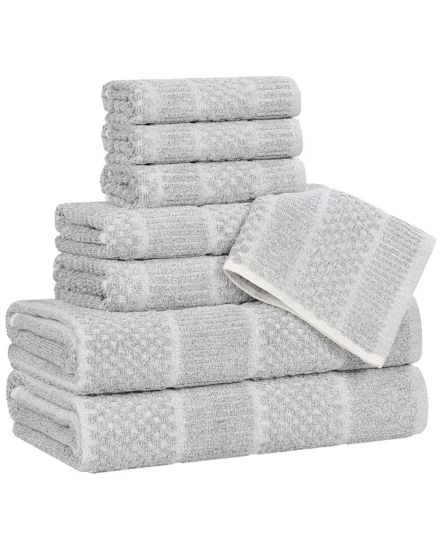 Naples 8-Piece Towel Set - Platinum, Cotton Viscose