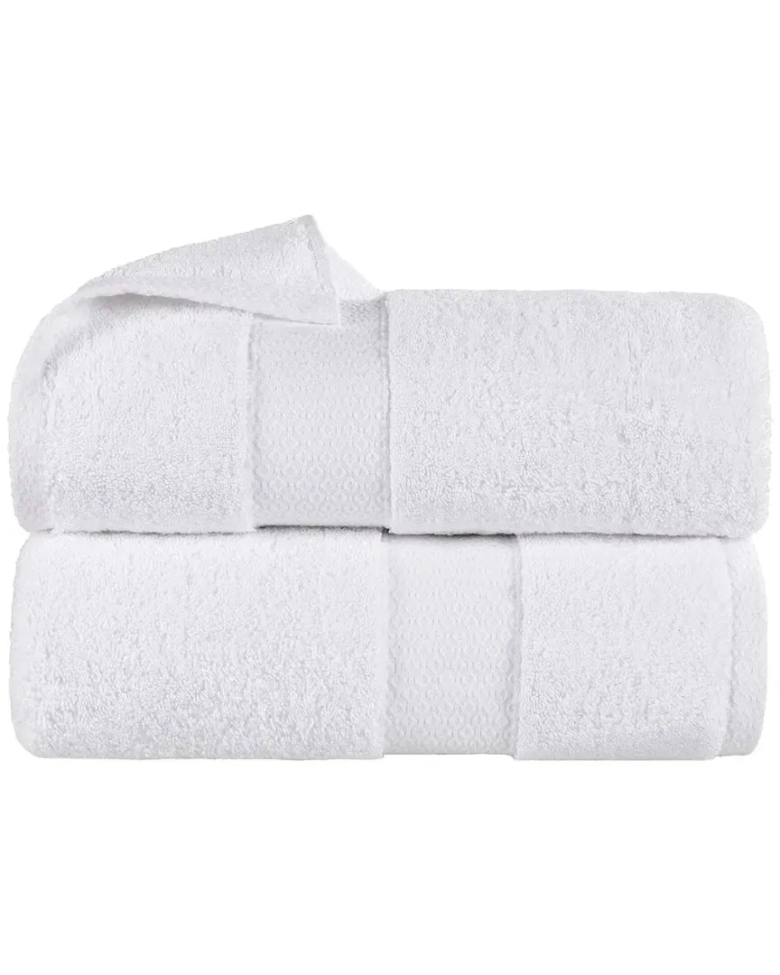 Niles 2-Piece Bath Sheet Set with Dobby Border - Giza Cotton