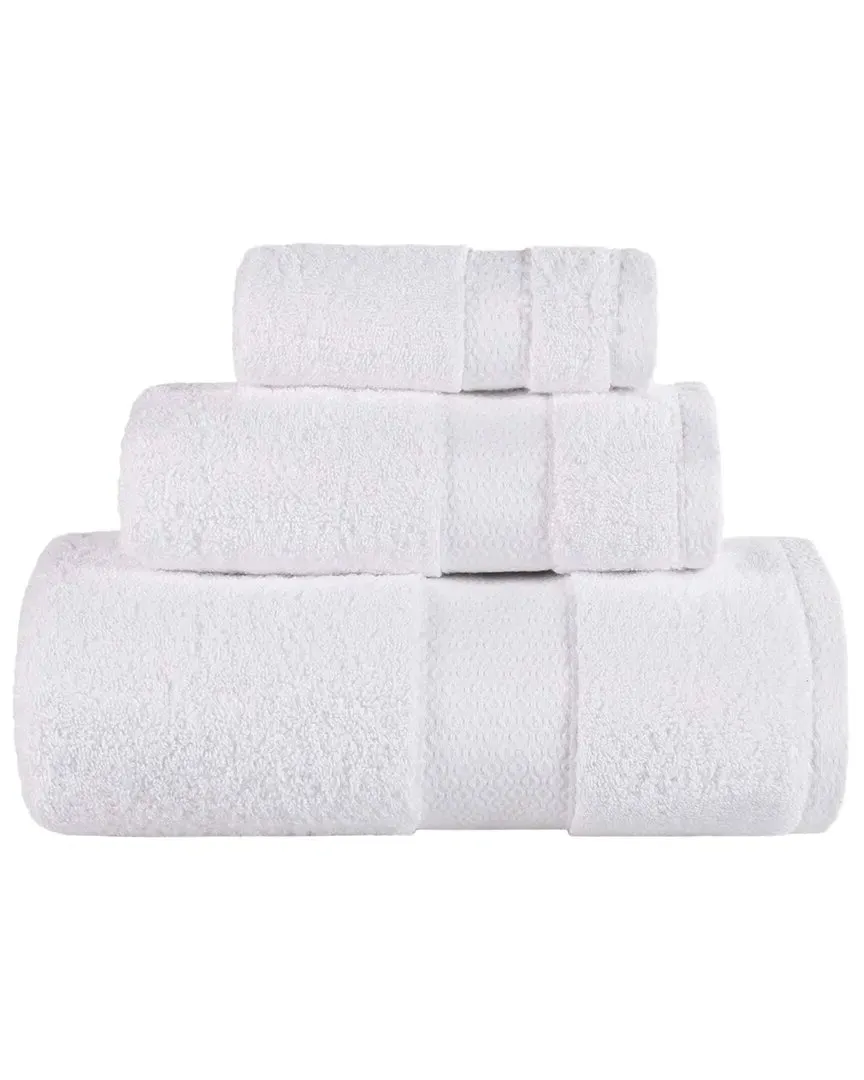 Niles 3-Piece Bath Towel Set with Dobby Border - Giza Cotton