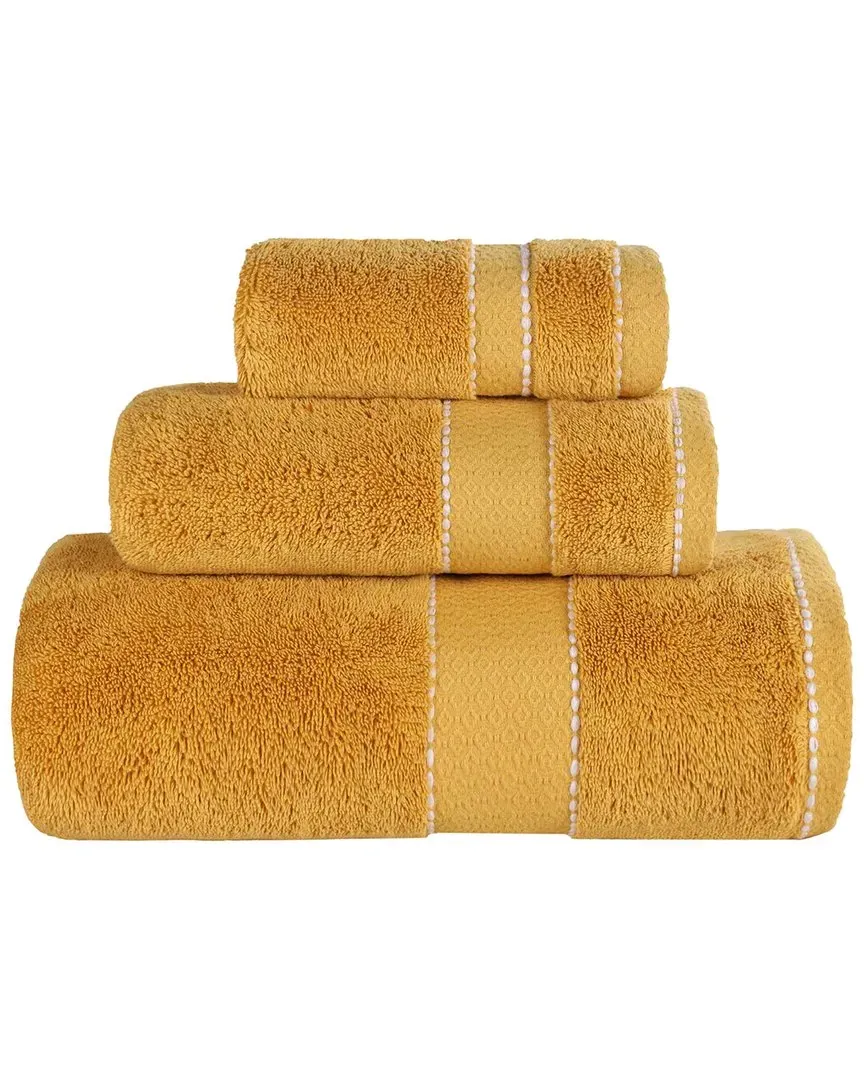 Niles 3-Piece Towel Set with Dobby Border - Giza Cotton image