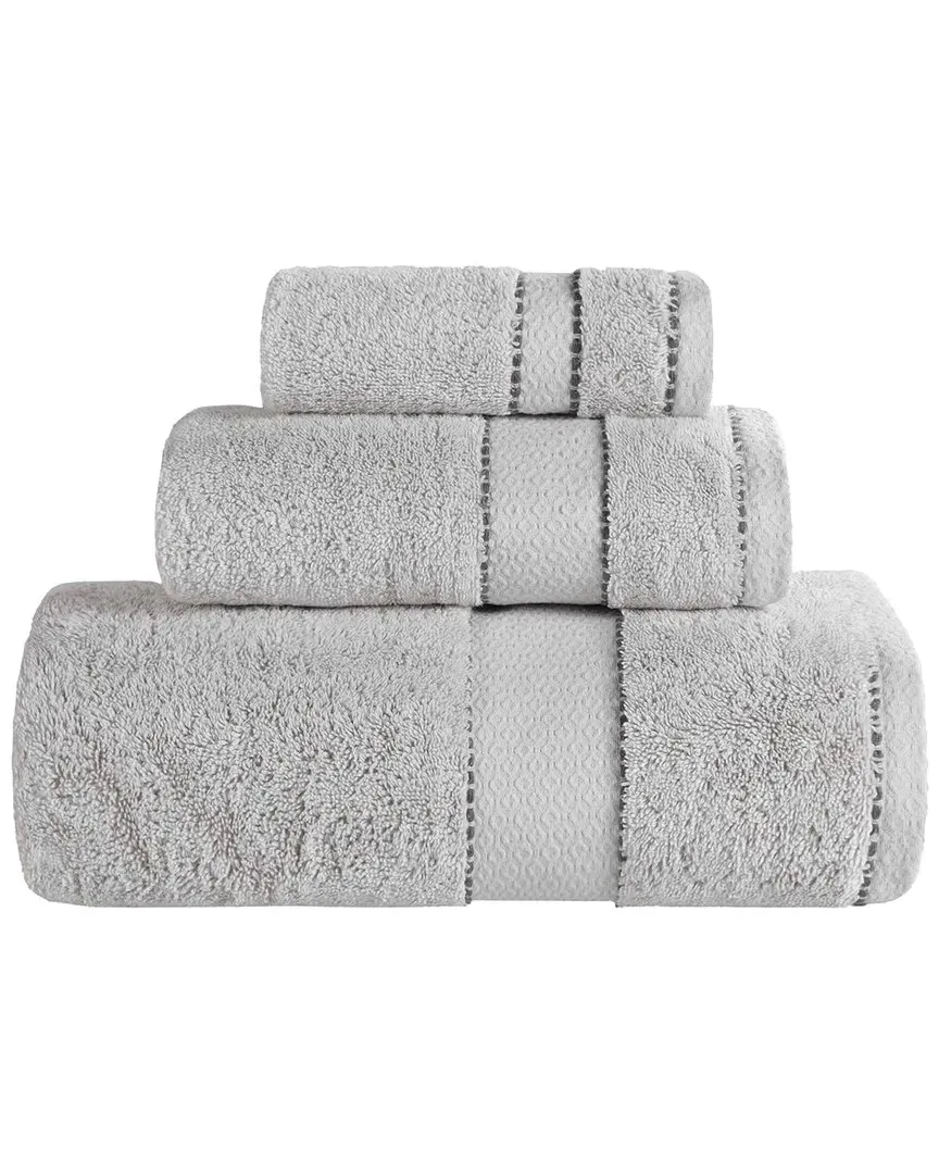 Niles 3-Piece Towel Set with Dobby Border - Giza Cotton