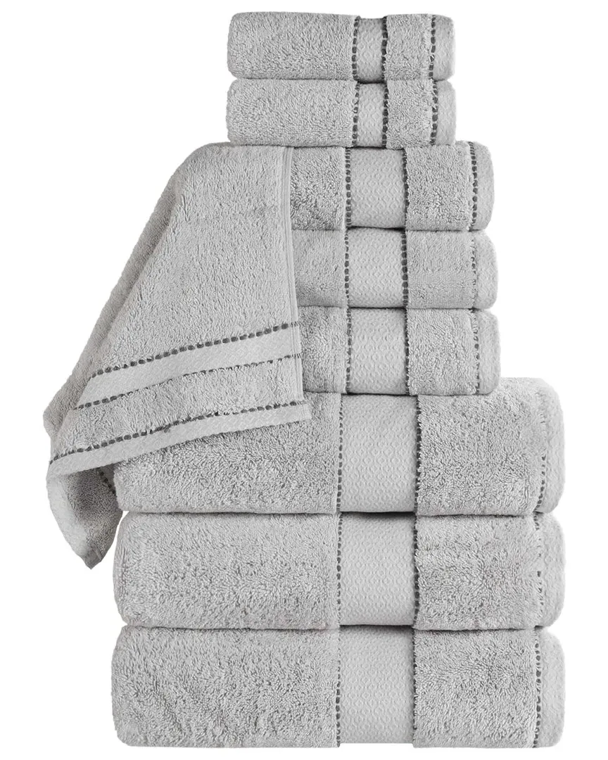 Niles 9-Piece Towel Set with Dobby Border - Giza Cotton