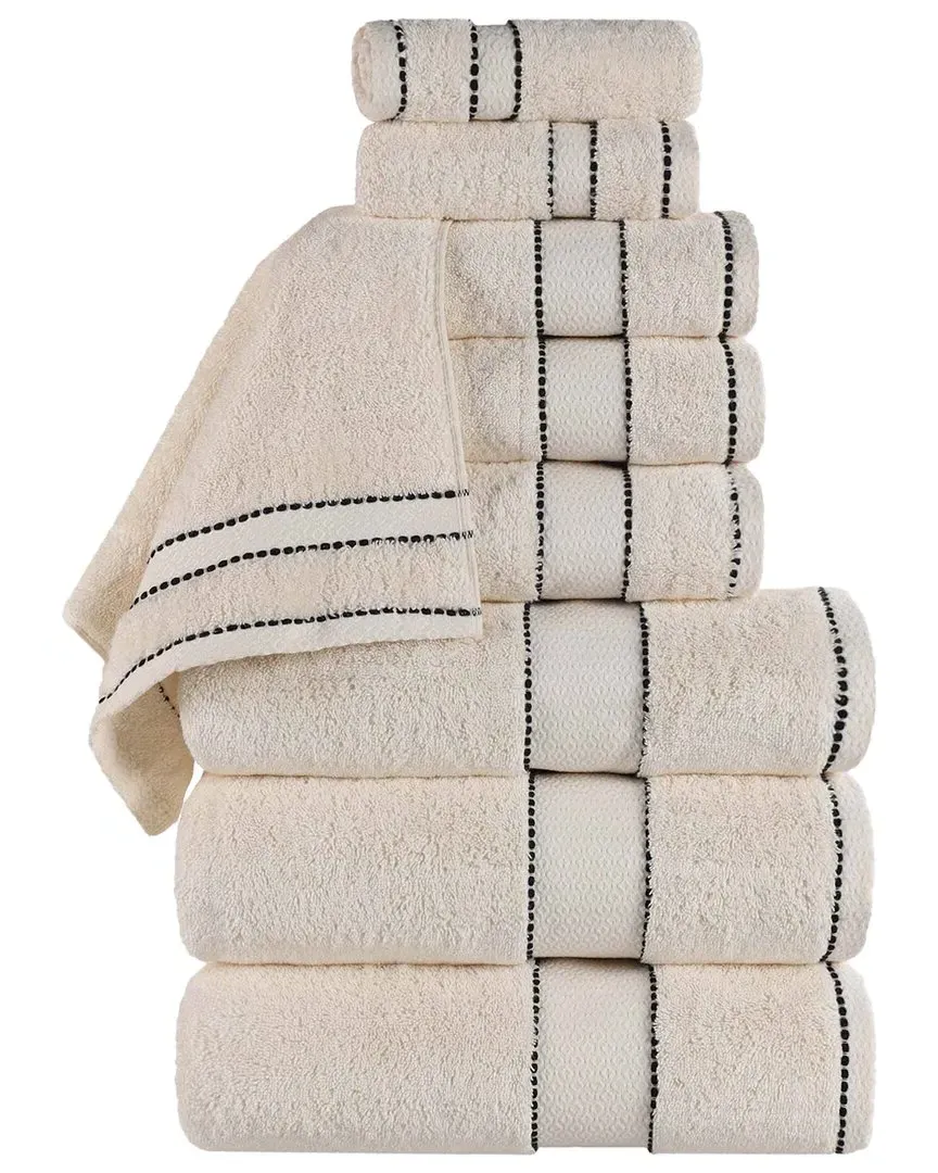 Niles 9-Piece Towel Set with Dobby Border - Giza Cotton