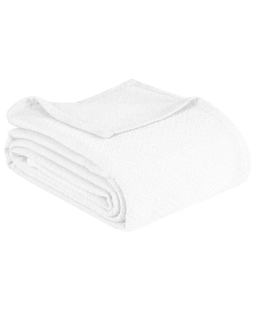 Nobel Cotton Textured Chevron Throw Blanket - White