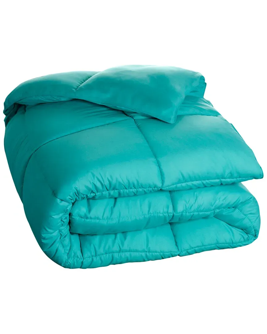 Oversized Reversible All-Season Down Alternative Comforter - Turquoise