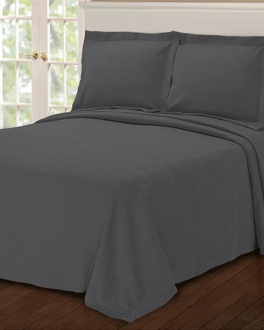 Paisley Matelasse King Bedspread - Grey, Cotton