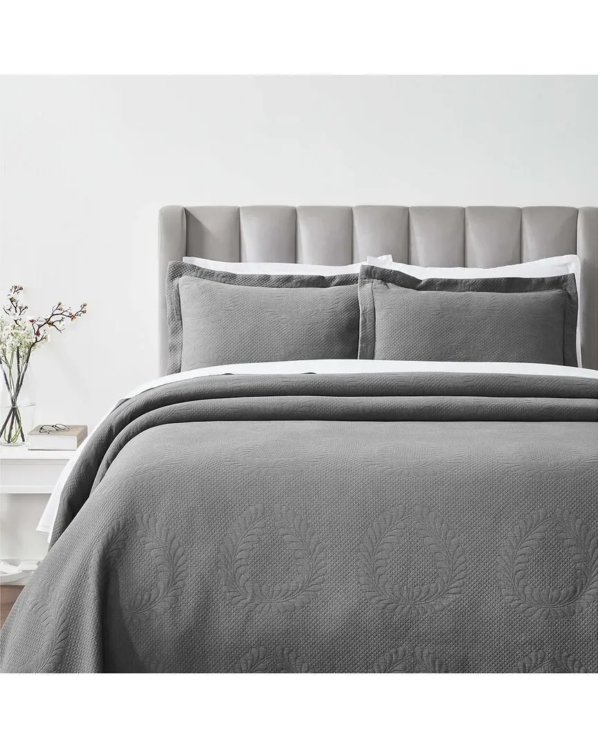 Peploi Matelasse Bedspread Set - Grey, Cotton