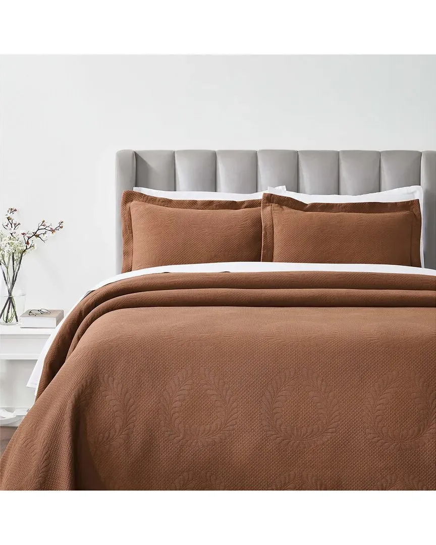 Peploi Matelasse Bedspread Set - Orange, Cotton